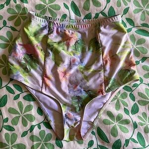High waisted flamingo floral bottoms
